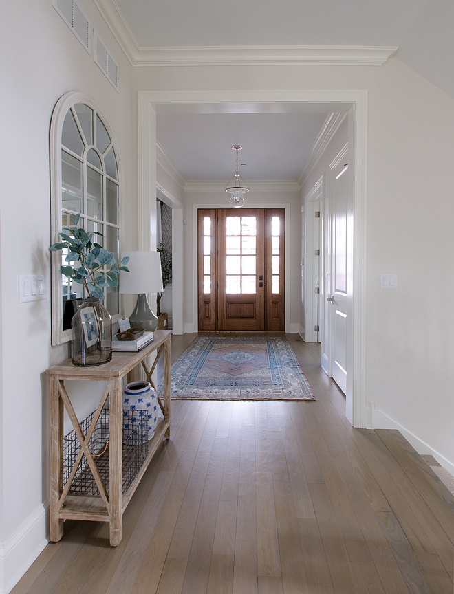 Light hardwood floor I get a ton of questions about our floor color We wanted something light, as our previous home had very dark floors. Unfortunately we do not have the exact formula, but it is a mix of Minwax Classic Gray & Country White applied to white oak flooring