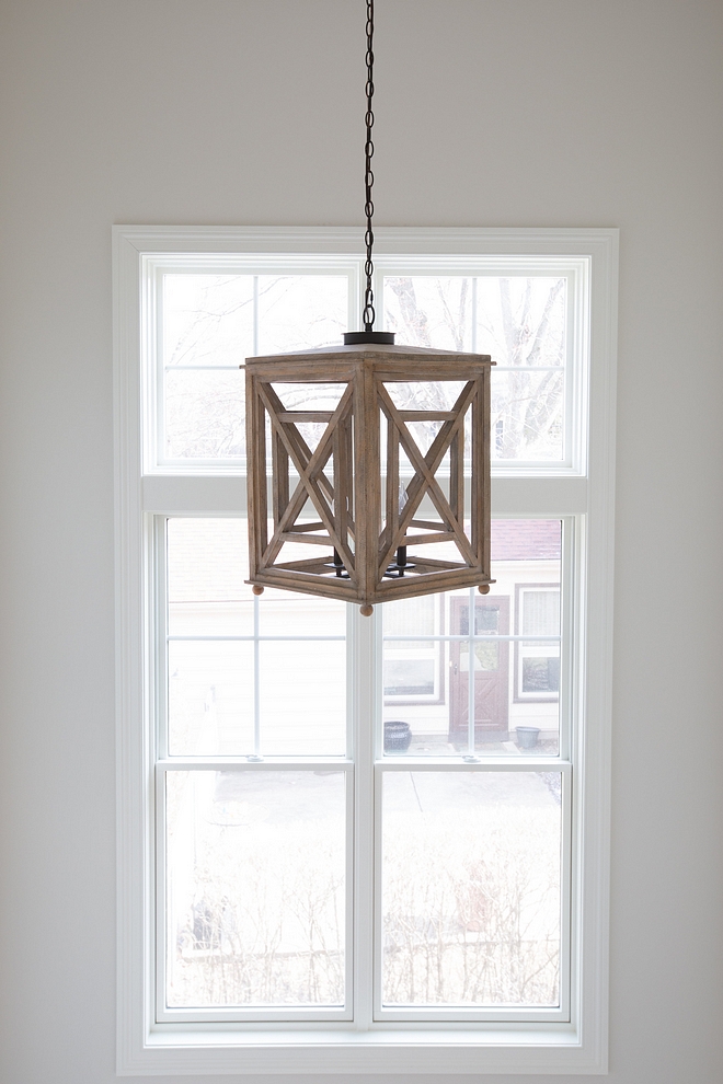 Wood Lantern Light 4-Light Lattice Chandelier, White Oak Lighting Wood Pendant Light source on Home Bunch