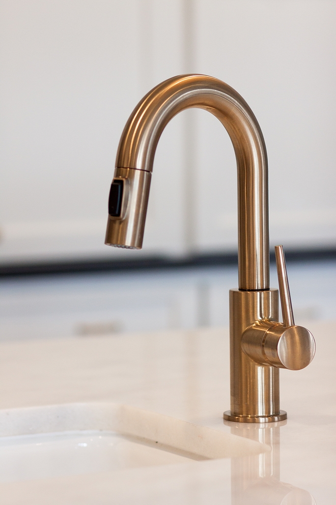 Pre-sink faucet is by Delta Champagne Bronze Kitchen island prep sink prep sink faucet Pre-sink faucet Delta source on Home Bunch