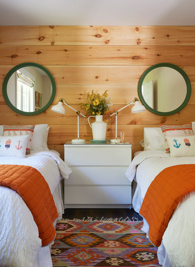 Knotty Pine shiplap Pine Shiplap Coastal Farmhouse bedroom with unfinished pine shiplap Knotty Pine shiplap