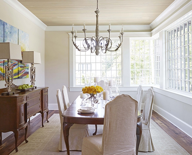 Neutral dining room Neutral traditional dining room The dining room is warm, inviting, and comfortable and there's nothing pretentious about it