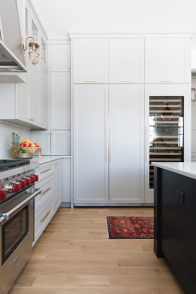 The fridge cabinet wall features extra storage and also a full-size wine/beverage refrigerator Kitchen Kitchen cabinet The fridge cabinet wall features extra storage and also a full-size wine/beverage refrigerator
