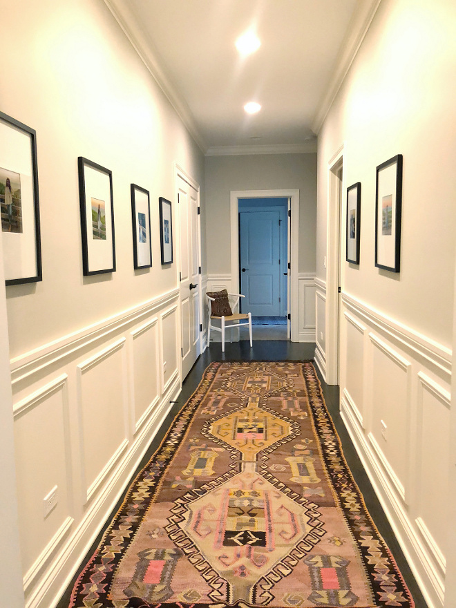 Hall Vintage Runner I absolutely love this vintage rug I snagged from Etsy that I paired with beautiful pictures of my family I did not know what else to do with this long hallway #hall #runner #vintagerunner #etsyrunner