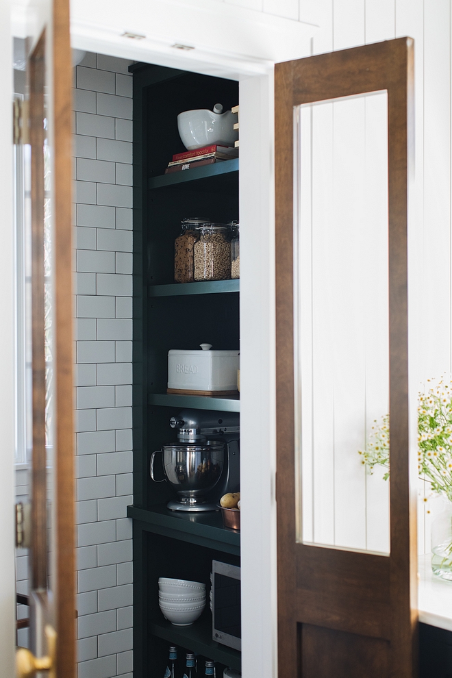 Small Pantry Small pantry Ideas The pantry is compact but perfect to store anything from food to small appliances #pantry #smallpantry