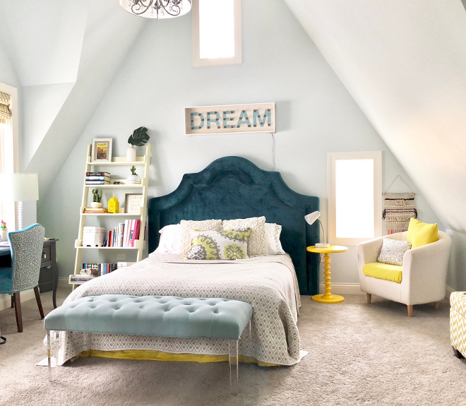 Teen Bedroom Decor Ideas Blue Teal and Yellow Bedroom #teenbedroom #teal #yellow