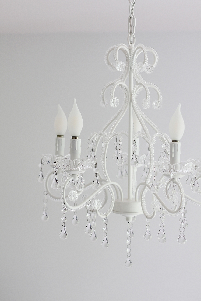 White Chandelier Affordable white chandelier with Crystals