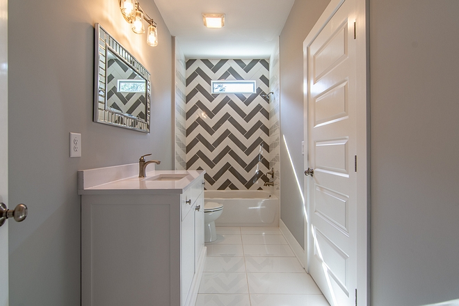 Shower Tile Ideas Herringbone white and herringbone grey shower tile design Cheap ideas with shower tile #showertile