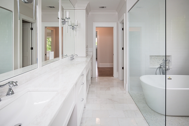 Bathroom Floor Tile Carrera White 8x12 polished #bathroom #floortile #CarreraWhitetile