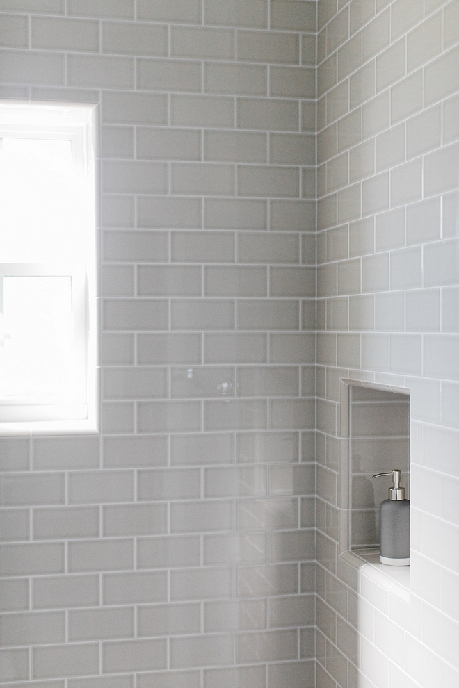 Grey subway tile Bathroom with 3x6 grey subway tile sources on Home Bunch #greysubwaytile