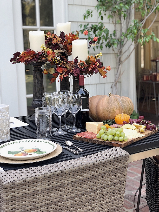 Outdoor Fall Dinner Tablescape