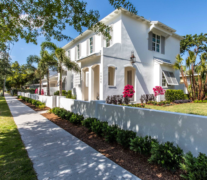 Stucco is painted in Simply White OC-117 by Benjamin Moore #Stucco #SimplyWhite #OC117 #BenjaminMoore