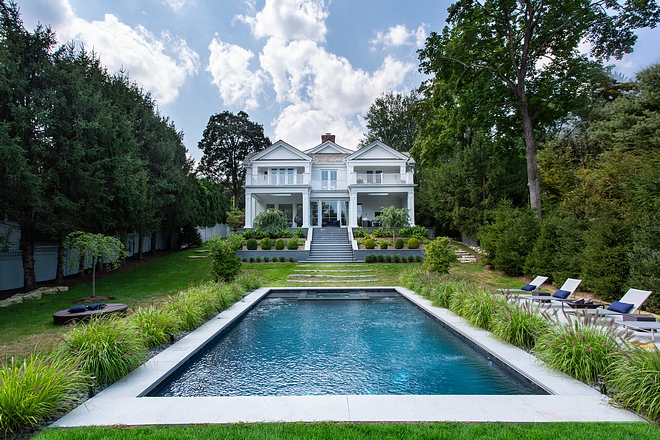 Pool A pool with crisp lines complement this classic Greenwich home #pool