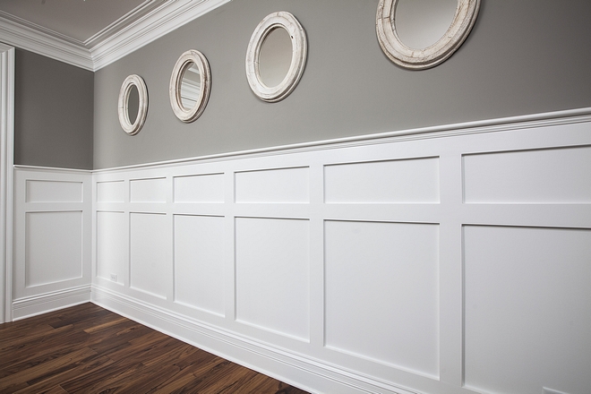 Wainscoting Adding wainscoting to a room is a great way to add a custom feel without breaking the bank. This is the type of detail that really differentiates a home from a cookie-cutter #wainscoting
