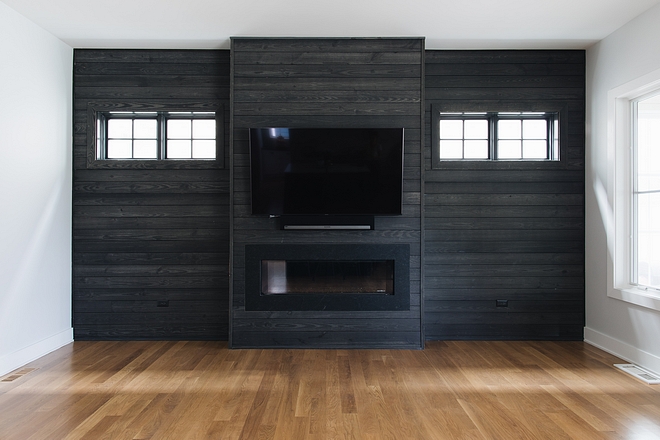 Pre-stained shiplap shiplap was purchased pre-stained Living room with accent shiplap wall shiplap fireplace Pre-stained shiplap #Prestainedshiplap #shiplap