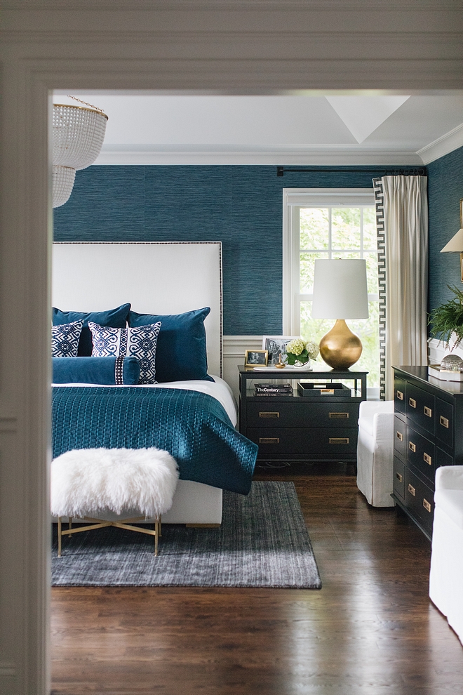 Bedroom with faux grasscloth wallpaper wainscoting Bedroom with faux grasscloth wallpaper wainscoting ideas Bedroom with faux grasscloth wallpaper wainscoting #Bedroom #fauxgrasscloth #wallpaper #wainscoting