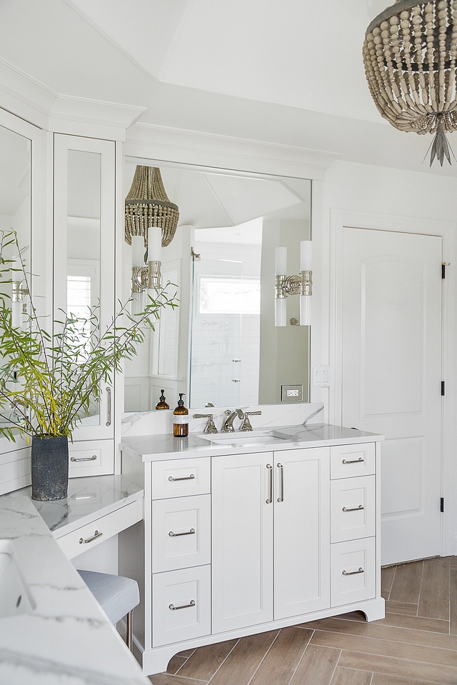 Benjamin Moore Classic Gray Bathroom cabinetry is by the Plain and Posh custom collection in Benjamin Moore Classic Gray Benjamin Moore Classic Gray #BenjaminMooreClassicGray