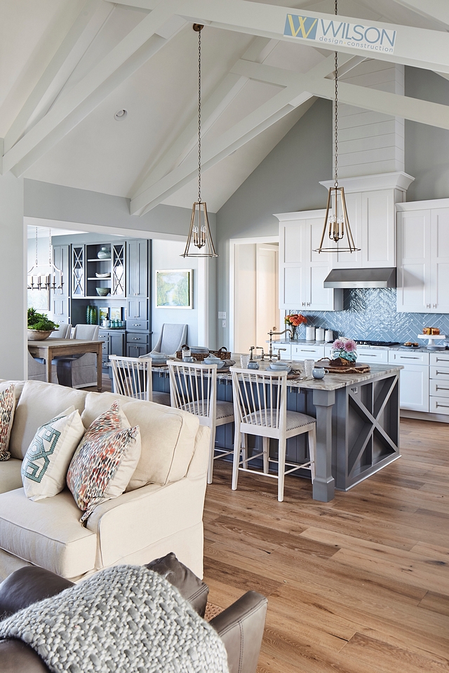 Silver Strand by Sherwin Williams This grey paint color looks great with white vaulted ceiling Silver Strand by Sherwin Williams Silver Strand by Sherwin Williams Silver Strand by Sherwin Williams #SilverStrandbySherwinWilliams