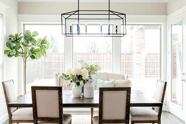 Dining room window Windows: Our original floor plan had smaller windows in the dinning room but we wanted more natural light coming through. We updated the windows to ceiling to floor windows #diningroom #windows
