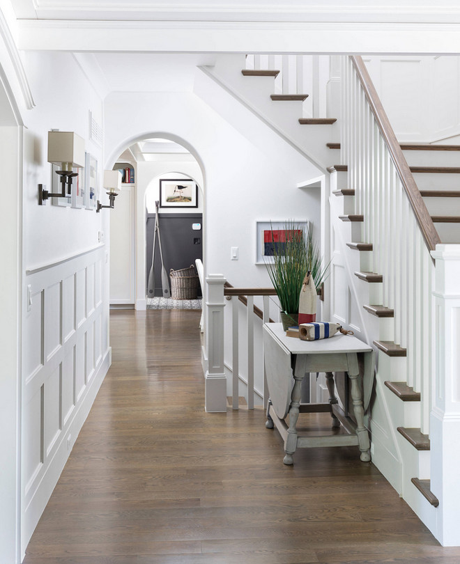 Entry with wainscoting and arched doorway Entry with wainscoting and arched doorway and Oak hardwood flooring Entry with wainscoting and arched doorway #Entry #wainscoting #archeddoorway