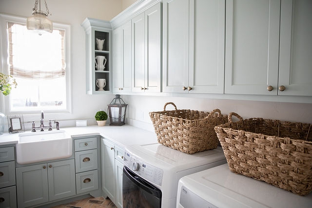Blue grey cabinet paint color Sherwin Williams SW 7621 Silvermist Laundry room cabinet Sherwin Williams SW 7621 Silvermist #Bluegrey #cabinet #paintcolor #SherwinWilliamsSW7621Silvermist #Laundryroom #Laundryroomcabinet #SherwinWilliams #Silvermist