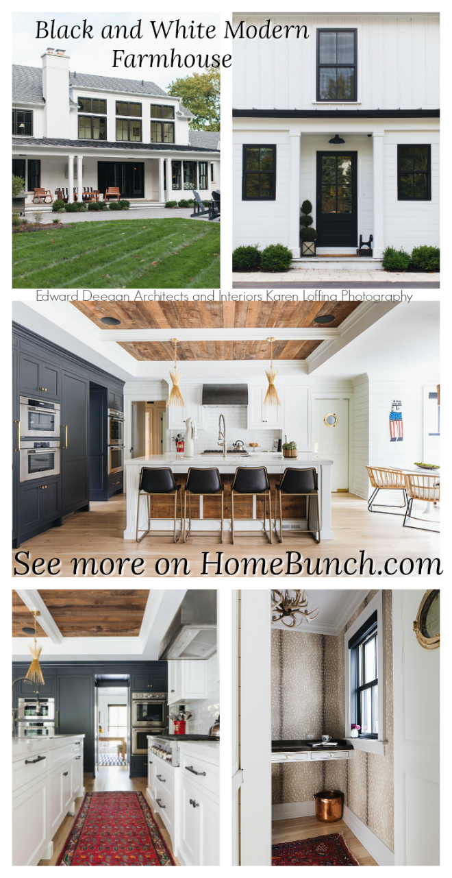 Black and White Modern Farmhouse Kitchen - Home Bunch Interior