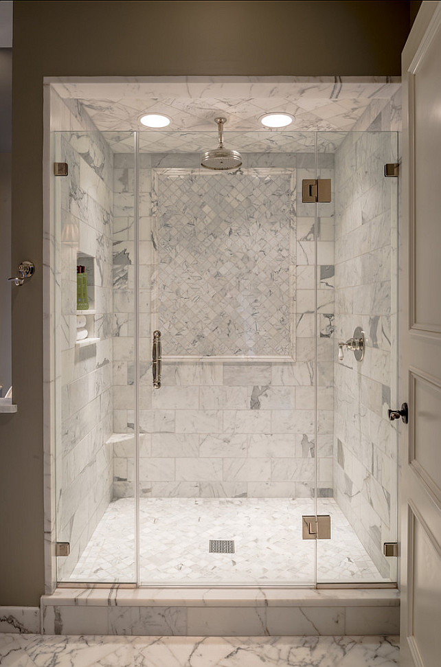 Bathroom Shower Design. Beautiful Marble Shower. #Bathroom #Shower #Marble 