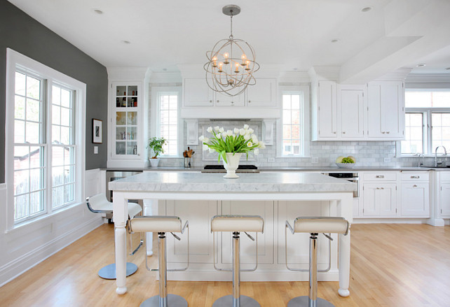 White and Gray Kitchen. Modern White and Gray Kitchen Design. #White #Gray #Kitchen