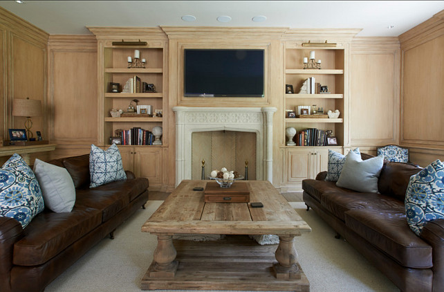 Family Room. Paneled walls in family room. #FamilyRoom #Paneling #Interiors