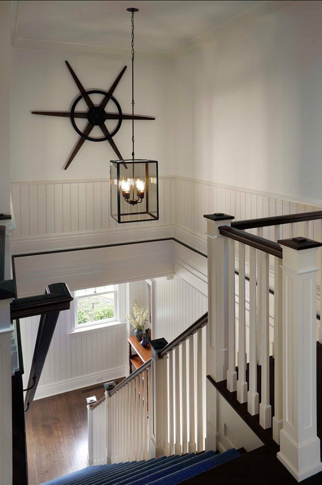 Staircase. Great idea for a costal home staircase. #Staircase #Coastal #Nautical #Homes