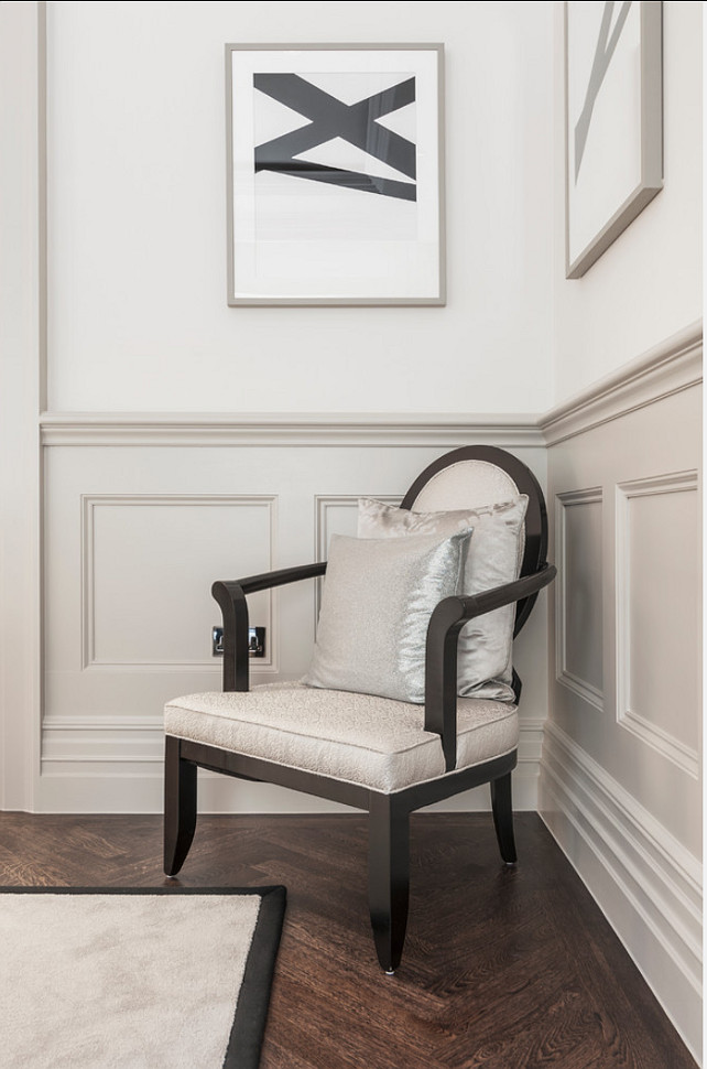 Chic Interiors. This entire house feels chic and sophisticated. Love the interiors! Floors are chevron pattern oak floor with Jacobean stain, finished on site. #Chic #Interiors