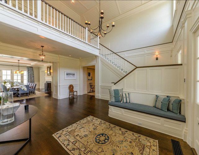 Foyer. If you're looking for ideas for your classic coastal foyer, look no further. This foyer has to be one of the best out there. #Foyer #Coastal #Interiors 