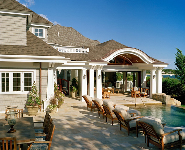 Backyard. Backyard Ideas. Backyard with pool. Deck pool. Patio Pool #Backyard #Pool Nancy McLaughlin Interiors