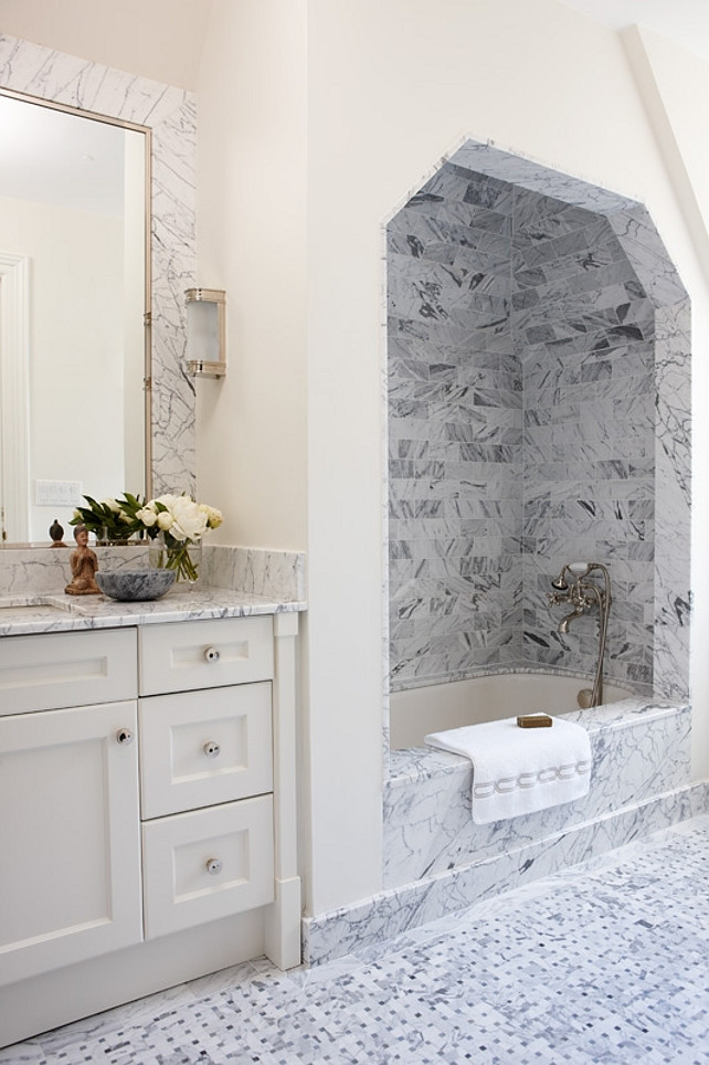 Bath Nook. Bathroom with bath nook. #Bathroom #BathNook Anne Hepfer Designs.