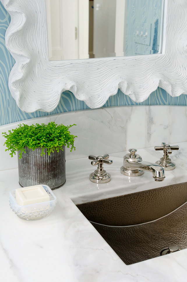 Bathroom. Bathroom. Bathroom Countertop. Bathroom mirror. Bathroom sink. Bathroom faucet. Bathroom wallpaper. Bathroom marble. Bathroom vanity. Bathroom cabinet. #Bathroom Kristina Crestin Design.