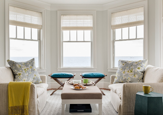 Bay Window Decorating Ideas. How to place furniture in a living room with bay window. #BayWindow #LivingRoom #Furniture #Layout #FurnitureLayout Jennifer Palumbo.