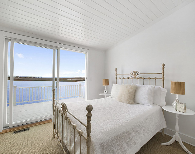 Beach House Bedroom. Bedroom with ocean view. White bedroom with ocean view. #Bedroom #OceanView #BeachHouseBedroom Via Sotheby's Homes.