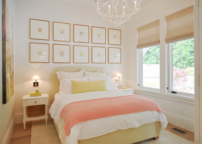Bedroom Frames Ideas. Bedroom with framed prints above bed. Sunshine Coast Home Design.