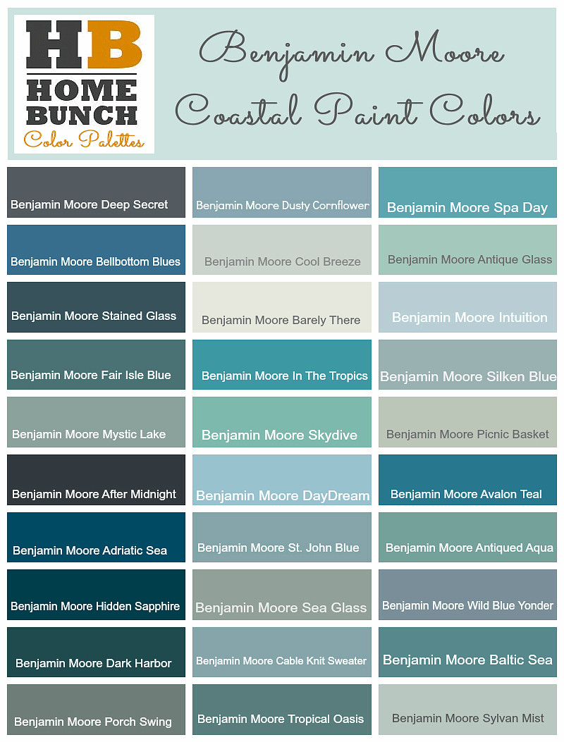 Benjamin Moore Color Palette. Benjamin Moore Color Ideas. Benjamin Moore Paint Coastal Colors. Benjamin Moore Paint Colors. Benjamin Moore Blue Paint Colors. Benjamin Moore Gray Paint Colors. Benjamin Moore Teal Paint Colors. Benjamin Moore Seafoam Paint Colors. #BenjaminMoorePaintColors #ColorPalette #ColorPaletteIdeas Benjamin Moore gray-blues to aquas and into the deep blue and green paint color.