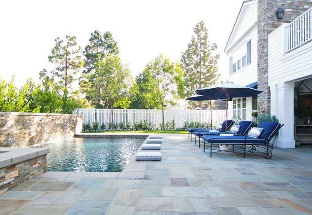 Blue stone pool surround. Blue stone pool patio. #Bluestone #pool #patio Kelly Nutt Design.