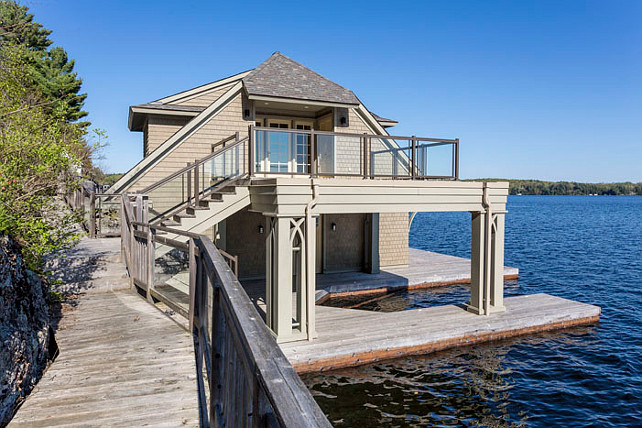 Boathouse. Muskoka Boathouse #Muskoka #Boathouse Via Muskoka Cottages for Sale.