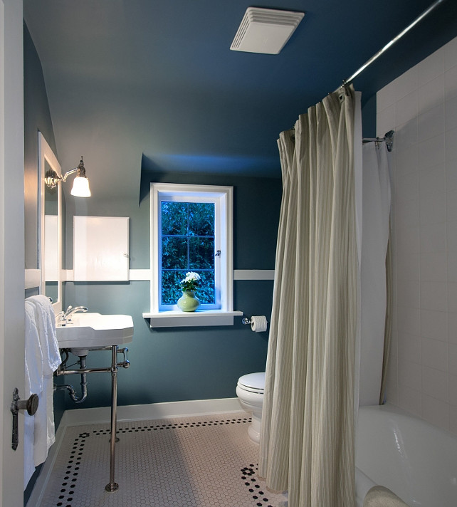 Bathroom. Blue Bathroom Ideas. #Bathrom #BluePaintColor