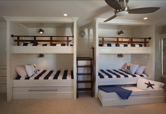 Bunk Room. Bunk Room Design. Coastal Bunk Room. #BunkRoom #BunkRoomDesign Asher Associates Architects