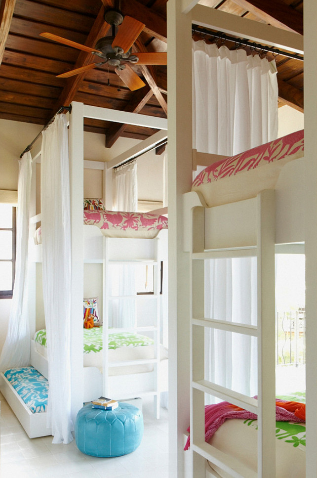 Bunk Room. Creative and practical bunk room with Trundle beds. Interior Design by Beth Webb Interiors.