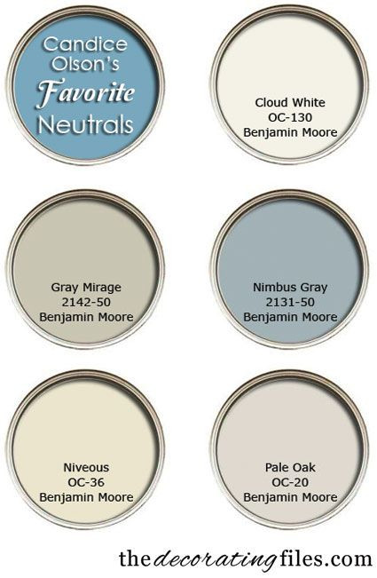 Color Palette. Designer's Favorite Color Palette. Candice Olson's Favorite Neutrals. #ColorPalette #CandiceOlsonPaintColor From decorating files.