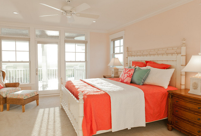 Coral Bedroom. Coral Bedroom Ideas. Coral Bedroom Design #Coral #CoralBedroom #CoralDecor #CoralPaintColor Blue Sky Building Company.