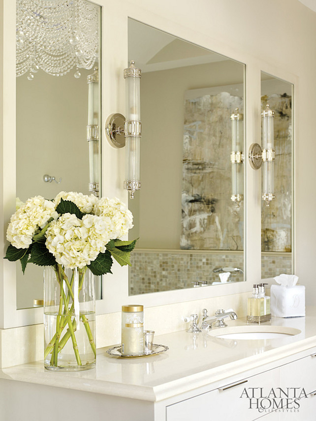 Bathroom. Cream White Bathroom. #BathroomDesign #White