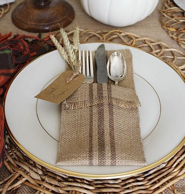 DIY Table Top Ideas. Burlap DIY Table Top Ideas. Grain sack painted striped burlap