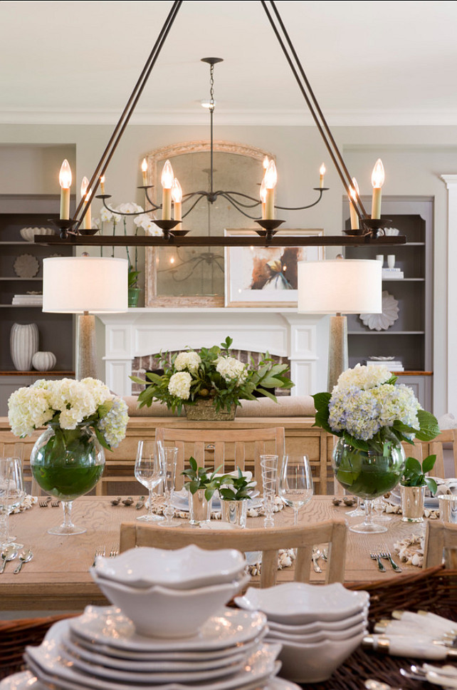 Dining Room Ideas. The chandelier in this dining room is Currey and Company# 98168. #DiningRoom