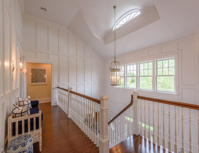 Entrance way. Dramatic double height entrance way with paneled walls. #Entranceway #PaneledWalls Via Sotheby's Homes.