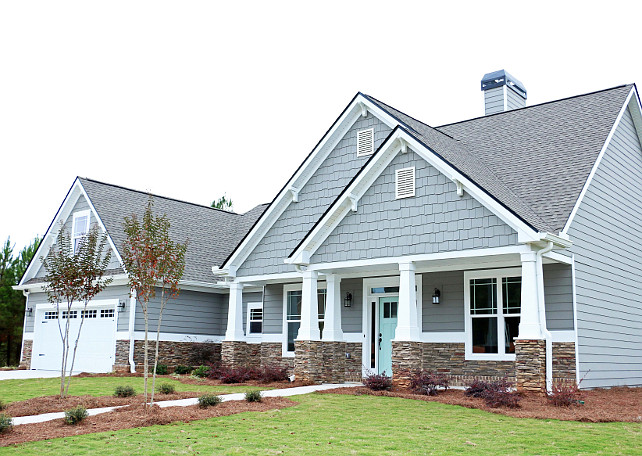 Exterior Paint Color. Exterior Gray Paint Color. Gray Exterior Paint Color Palette. Door: Waterscape by Sherwin-Williams; Siding: Dovetail by Sherwin-Williams #Graypaitcolor #ExteriorGrayPaintColor #Exteriorpaintcolor #Grayexterior #Grayexteriorcolorpalette Addison's Wonderland 